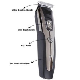 Resim Gemei Yeni Nesil Ayarlı Profesyonel Saç Sakal Erkek Tıraş Makinesi 