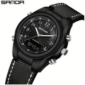 Resim Oldfriend Sanda Erkek Spor Saati 50m Suya Dayanıklı Kronometreli Deri Kordon Siyah Diğer 