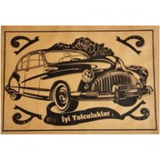 Resim BALKAN AMBALAJ Kraft 50 Adet Oto Paspas Kağıdı - 120g - 35x50cm Baskılı Kalın Kağıt (Klasik Araba) 