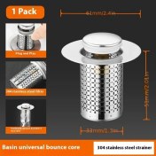 Resim Dashanshop Xsq-long Bakır Göbekli Paslanmaz Çelik Lavabo Filtresi Tıkanma Önleyici Hızlı Çıkarma 