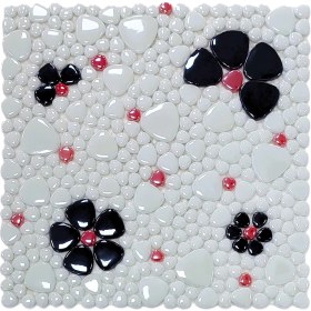 Resim MozaiKristaL Mutfak Tezgah Arası ve Yaşam Alanlarının Tüm Yüzeyleri Için Çiçek Desenli Cam Mozaik. File Ölçüsü: 31.5X31.5 Cm. ( 1 Kutu 10 File Karo = 1 m2 Fiyatıdır ) 