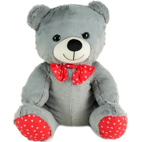 Resim Oturan Gri Ayı Peluş Çok Renkli 