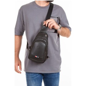 Resim Newish Polo Erkek Bodybag Göğüs Çapraz Çanta Ve El Omuz Çantası New130 Siyah - Bronz 
