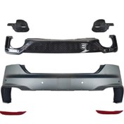 Resim Audi A5 2021+ İçin Uyumlu 4 Kapı RS5 Arka Tampon Difüzör Egzoz Set 