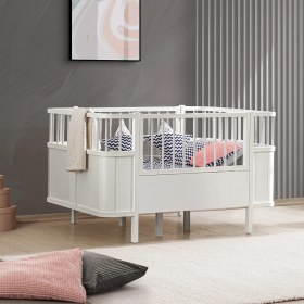 Resim Setay Mdf Beşik, Siesta Büyüyen Beşik 90x130 - Beyaz 1 Adet Comfort Yatak 90x130 