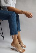 Resim Ömer Ediz Shoes Şeffaf Terlik Beyaz 5 Cm Topuklu 
