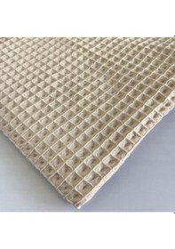 Resim Büyük Kareli Waffle Pike Bornozluk Kumaş 100% Pamuk Bw-05 Bej 