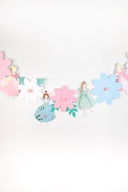 Resim Çok Renkli Prenses ve Çiçek Banner - Çok Renkli / Tek Ebat 