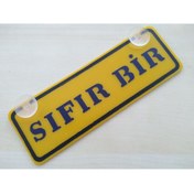 Resim DNZSM Dekor Sarı Plaka - Sıfır Bir (22X7.5CM) Vantuzlu Pleksi, Dekor Levha, Dekor Plaka 