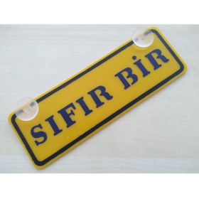 Resim DNZSM Dekor Sarı Plaka - Sıfır Bir (22X7.5CM) Vantuzlu Pleksi, Dekor Levha, Dekor Plaka 