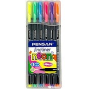 Resim Pensan Fineliner 6 Lı Neon Pvc Kutu 6300 