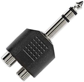 Resim 6.3 mm erkek 2 rca dişi jack amfi 2 rca jack çevirici 