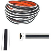 Resim Krom-Siyah Yapışkanlı Nikelaj Tampon Panjur Şeridi 16 MM 5 Metre 