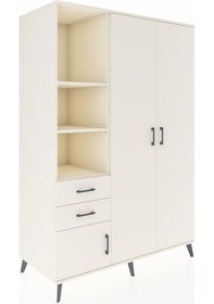 Resim Kronos Dolap 5 Raflı 2 Çekmeceli Tek Askılı 132x59x195 Aytaşı-aytaşı/aytaşı Aytası/aytası - Aytası 