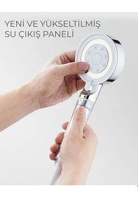 Resim Mucit Home Spa Modlu Filtreli Duş Başlığı 5 Fonksiyonlu Duş Fiskiyesi Beyaz 