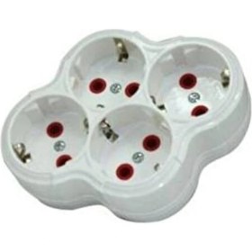 Resim Fetih Golyat Topraklı 4'lü Fiş Priz Yonca 4 Lü Golyat 