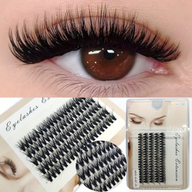 Resim Popüler Seçim] DIY 40D Kıvırcık Kirpik Uzatma Kiti - Doğal Görünüm, Karışık Uzunluklarda Yeniden Kullanılabilir Takma Kirpikler (8-16mm), Başlangıç için 100 Adet 