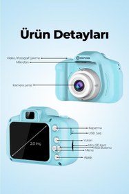 Resim DEMPOWER Mini Dijital Fotoğraf Makinesi 1080p Hd Mavi 