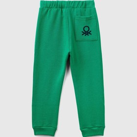 Resim Benetton Erkek Bebek Yeşil Arka Cebi Logo Eşofman Altı - 12-18 Ay 