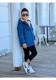 Resim Pina Kids Erkek Çocuk Kapüşonlu İçi Kürklü Mont Km3050 Saks 