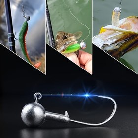 Resim Çok Paketli Şenlikli Yem Kancaları - Çeşitli Boyutlar 3.5g/5g/7g/10g/14g/20g, Birinci Sınıf Kurşun Jig Başları, Yumuşak Yem Takımı İçin Keskin Kan Oluklu Balıkçılık saç tokası Seti - Anneler Günü, Bağımsızlık Günü, Şükran Günü, Noel, Cadılar Bayramı - 10 Adet 