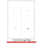 Resim A1 Etiket 2004 Ebat Lazer Etiket A4 Sayfada 4 Etiket 99.1 x 139 MM 