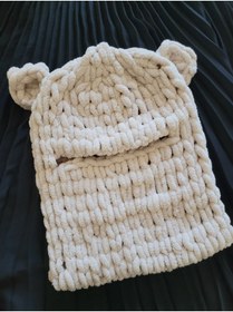 Resim ARTTMACRAME Balaclava kar maskesi fildişi 