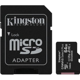 Resim Kingston Sdcs2-64gb 64 GB MicroSDXC Canvas Select Plus 100r A1 C10 Card + Adp Hafıza Kartı 