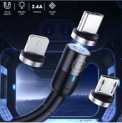 Resim Kuulaa 1M Magnetıc-Mıknatıslı Usb Şarj Kablosu 3 Başlık İphone Uyumlu T (479649343)-Siyah,Gri 