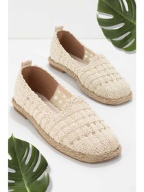 Resim Bambi Bej Örgü Kadın Espadril K01874052316 
