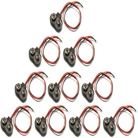 Resim 10 Adet - 9V Pil Başlığı Bağlantı Kablosu Jack Soket 9Volt Arduin N11.462 