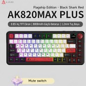 Resim Ajazz AK820 Max Plus-Hot-Swap-Dinamik Rgb Mekanik Oyun Klavyesi Mute Switch-Tft Ekran 