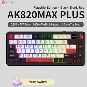 Resim Ajazz AK820 Max Plus-Hot-Swap-Dinamik Rgb Mekanik Oyun Klavyesi Mute Switch-Tft Ekran 