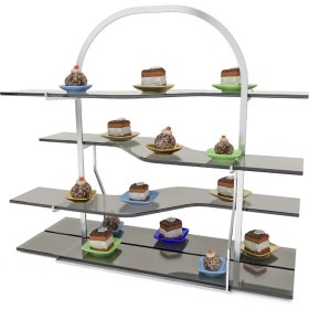 Resim Güren Etajer 4 Katlı Pasta Sunum Standı 