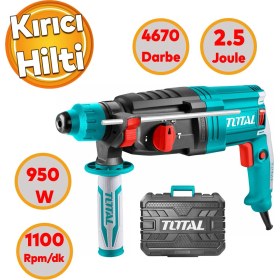 Resim Total Kırıcı Delici Darbeli Matkap 950 W Metal Beton Ahşap Elektropnömatik Delme Kırma Hilti 