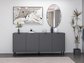 Resim Minar Kale Aynalı Konsol Plus Antrasit/antrasit Siyah 