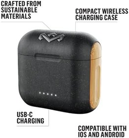 Resim Marley Rebel kulak içi Bluetooth kulaklık, sürdürülebilir üretim, kablosuz ses, şarj edilebilir ve dokunmatik kontrol fonksiyonlu, 30 saat çalma süresi, şık ve taşınabilir şarj kılıfı il 