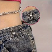 Resim 3 Adet Dikişsiz Ayarlanabilir Bel Tokası Büyük Beden Pantolonlar İçin, Moda Jean Etek Görünmez Sıkma Düğmesi, Deliksiz Çıkarılabilir İnci Bel Pimi kot İçin 