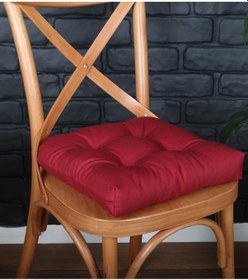 Resim Altınpamuk Altınpamuk 4'Lü Lüx Pofidik Bordo Sandalye Minderi Özel Dikişli B 