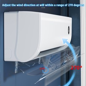 Resim Duvara Monte Edilebilir Klima Ayarlanabilir Deflektör - 360° Dönebilir Hava Akış Yönlendirici, Doğrudan Soğuk Rüzgarı Engeller, Enerji Tasarruflu ve Verimli - LG / for Samsung / MITSUBISHI ve Diğer Tüm Markalarla Uyumlu 