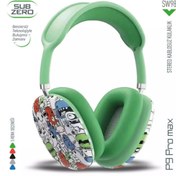 Resim Subzero SW98 P9 Pro Max Desenli Bluetooth Kulaklık | Renkli Kablosuz V5.0, Mikrofonlu Kulak Üstü 