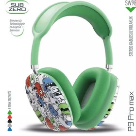 Resim Subzero SW98 P9 Pro Max Desenli Bluetooth Kulaklık | Renkli Kablosuz V5.0, Mikrofonlu Kulak Üstü 