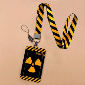 Resim 1 adet Çizgili Askılı Radyasyon Sembolü Kimlik Kartı Tutucu, İş Kartları, Biletler, Sertifikalar için Dayanıklı Plastik İsim Etiketi Klipsi - Etkinlikler, Konferanslar, Güvenlik Erişimi için Güvenli Boyun Askısı 