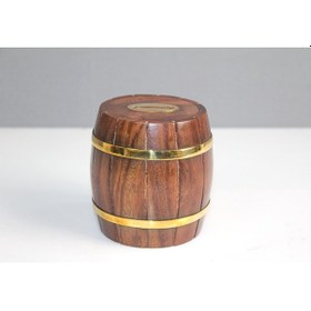 Resim Konyax Pirinç Detaylı Fıçı Kumbara Seri 1 