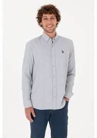 Resim U.s. Polo Assn. Erkek Gri Gömlek Desenli 50316639-vr024 Gri 