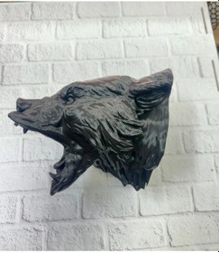 Resim Bfs 3d Siyah Ayı Başı Duvar Dekoru Modern Asılabilir Heykel 25x19 Cm 