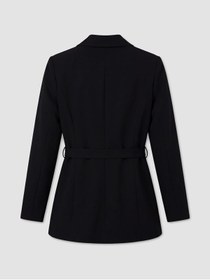 Resim LC Waikiki Ermus Global dan Siyah Beli Kemerli Kadın Blazer Ceket 
