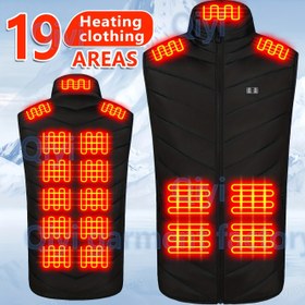 Resim Erkekler İçin Kışın En Çok Satan Elektrikli Isıtma Yeleği, 19 Bölgeli Hızlı Isınma Üç Hızlı Sıcaklık Kontrolü, Karbon Fiber Isıtma, Dayanıklı Polyester Malzeme, Bağımsız Ön ve Arka Isıtma, USB ile Çalışır (Powerbank Dahil Değildir) 