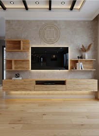 Resim Resital Ledli Duvara Monte Tv Sehpası - Çam - W6014-6 Çam 