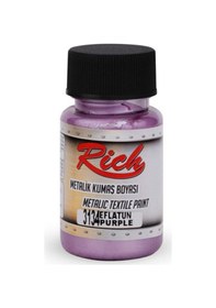 Resim Metalik Akrilik Kumaş Boyası 50cc - Eflatun Çok Renkli 